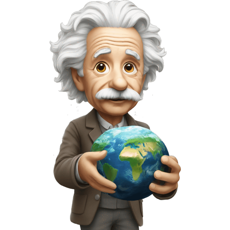 albert einstein holding earth in his hand emoji