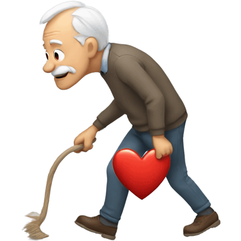 Old guy dragging heart emoji