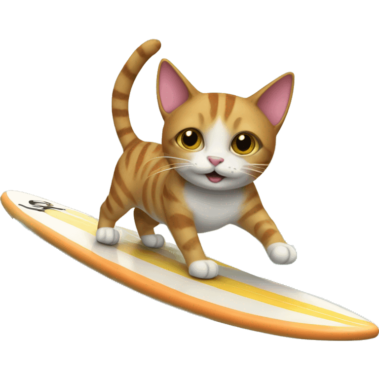 Cat on surfboard emoji