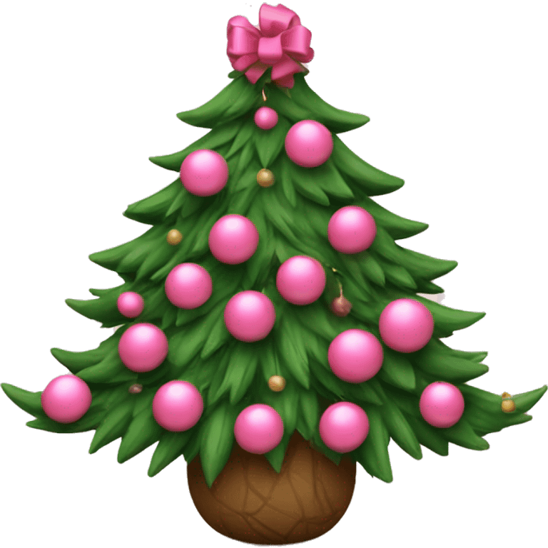 Albero di Natale con palline rosa  emoji