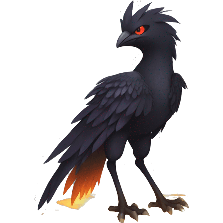 Fantasy legendary godly dark bird shadow-type-Phoenix Fakemon full body emoji