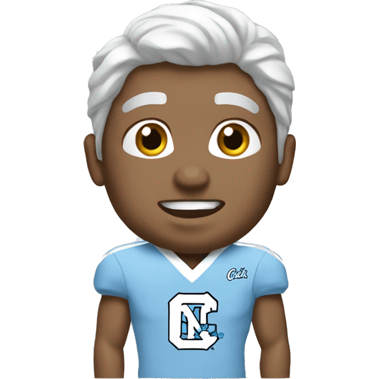 White male wearing North Carolina Tar Heels emoji