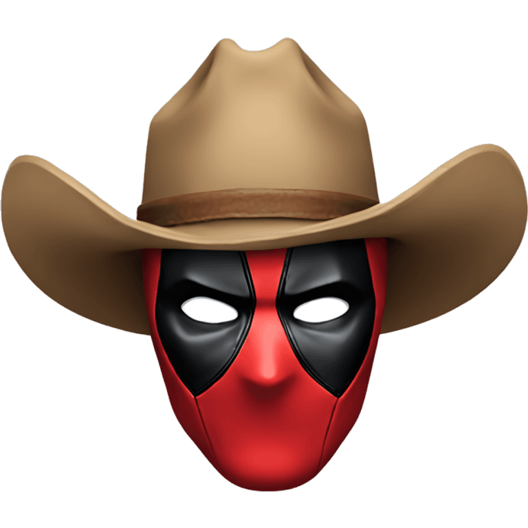 deadpool head, cowboy hat emoji