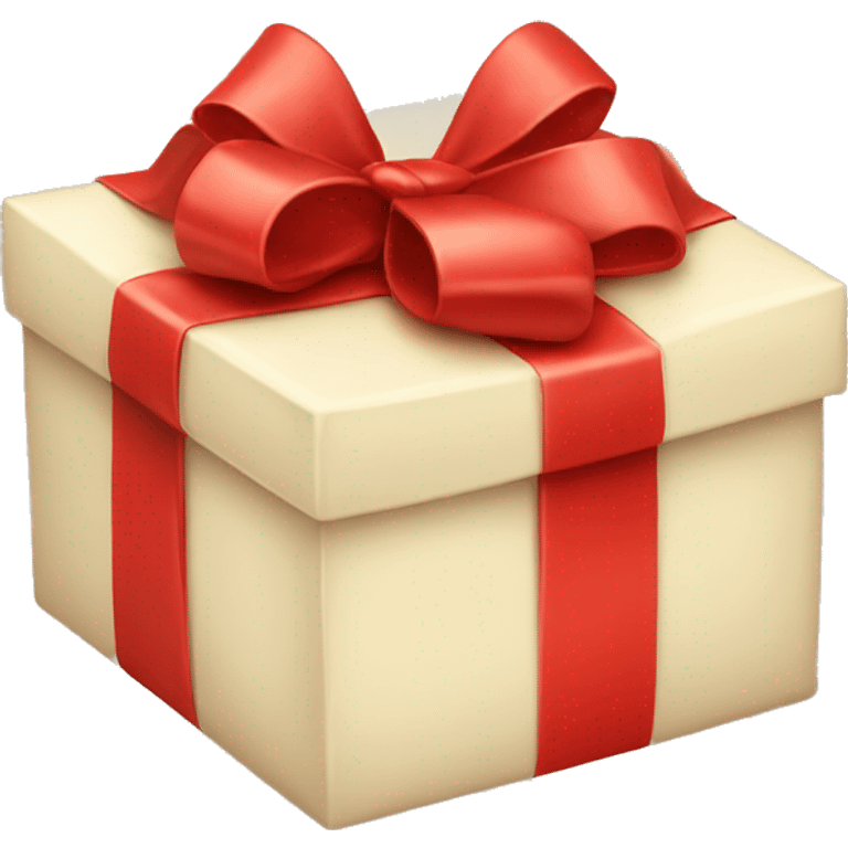 Cream colored gift with red bow emoji