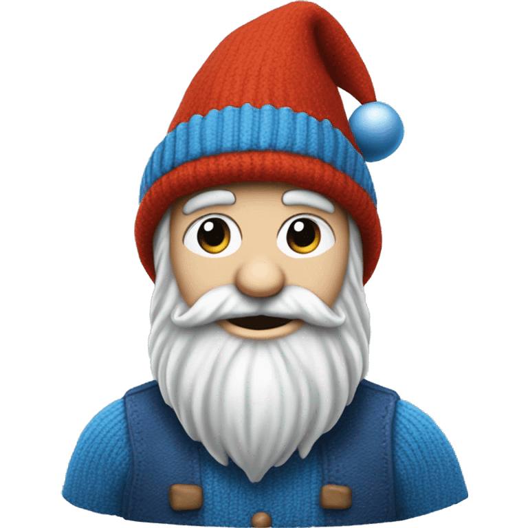 gnome with blue woolen hat, dark beard emoji