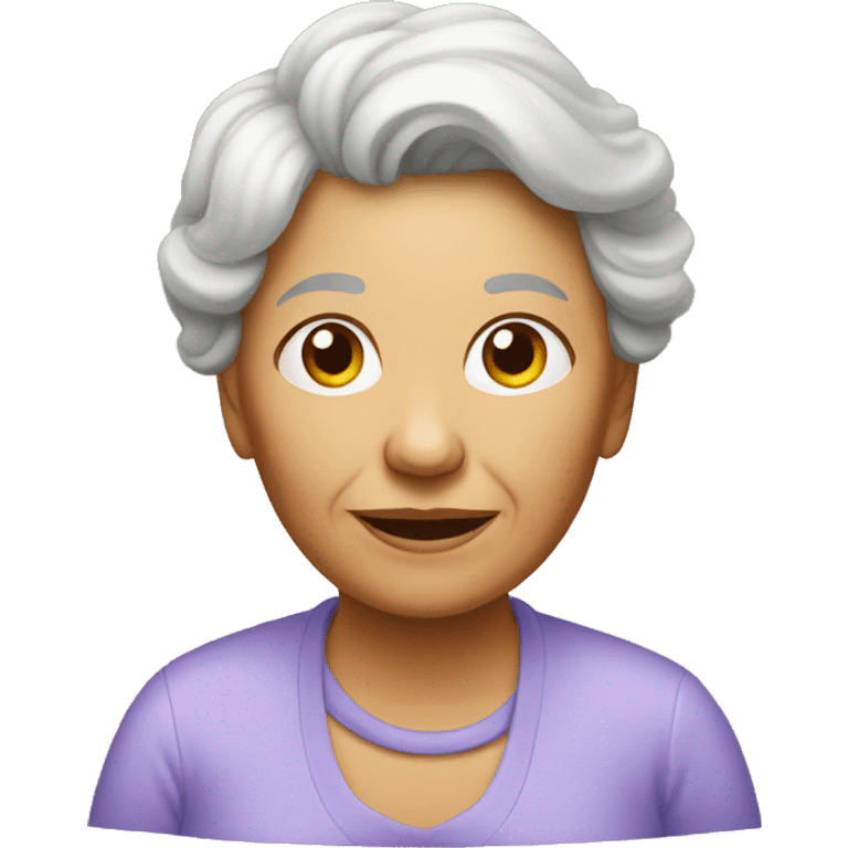 grandmother with apple emoji