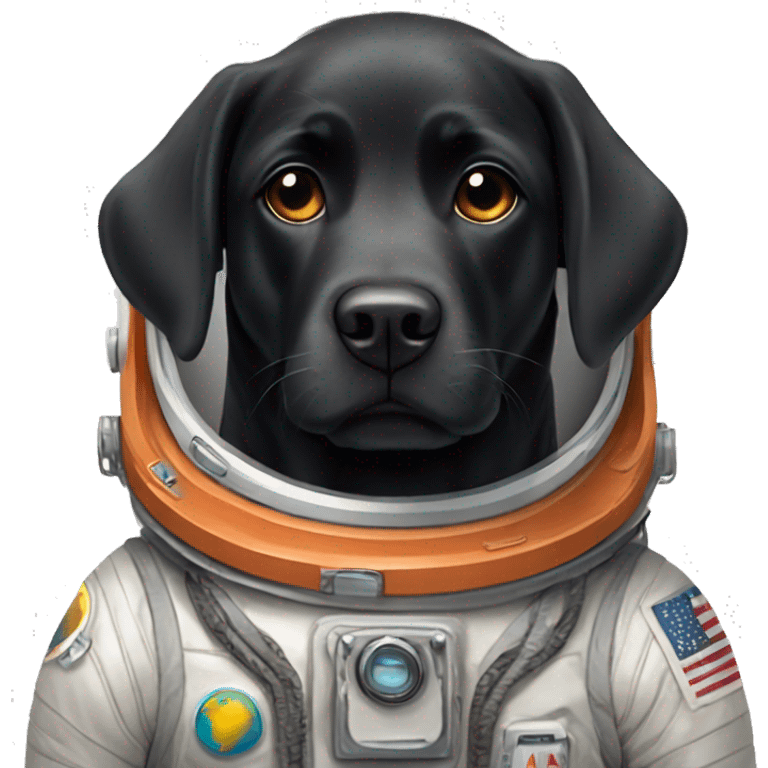 black labrador in Mars spacesuit emoji