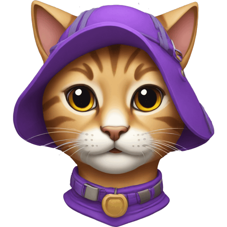 Cat Scout with neck purple emoji