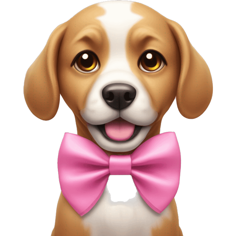 Dog with cute pink bow emoji