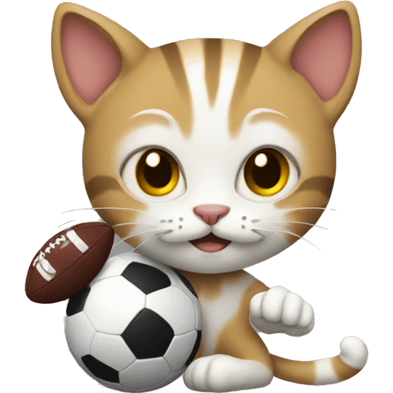 Cat playing football emoji