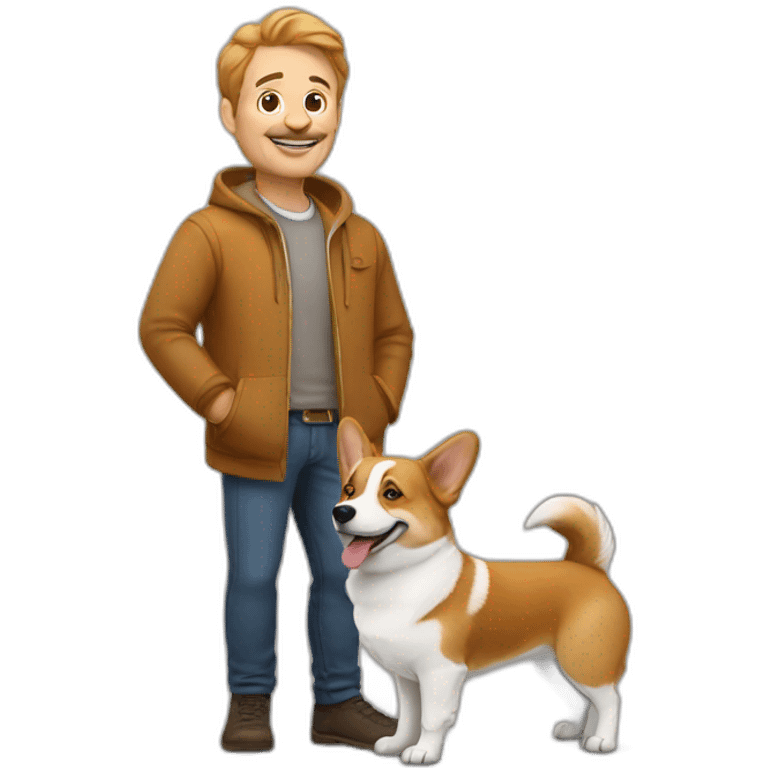 dutch man with corgi emoji