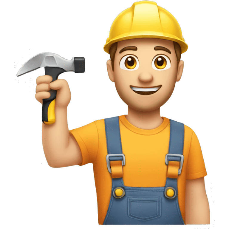 caucasian handyman with tool in hand emoji