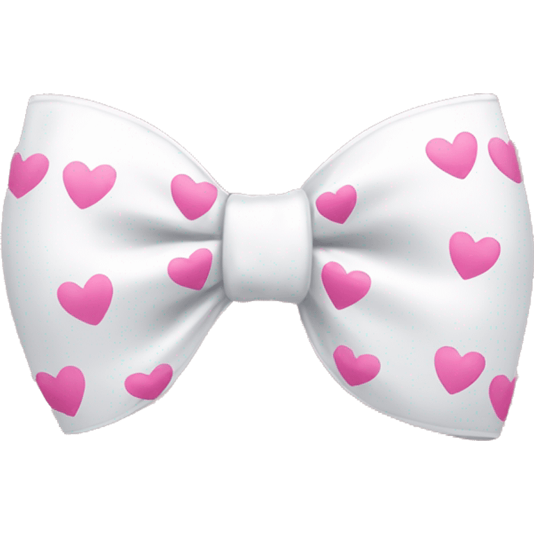 white bow with pink hearts  emoji