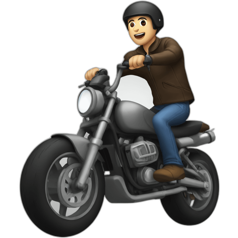 Motorcycle wheelie emoji