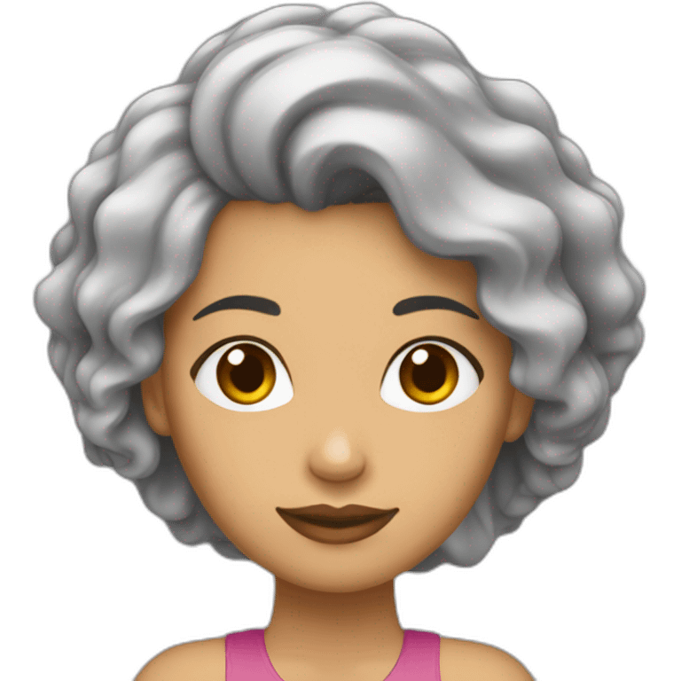 Mujer morena de pelo largo emoji