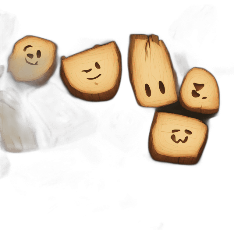 Chopped wood log emoji with crying laughing emoji face emoji