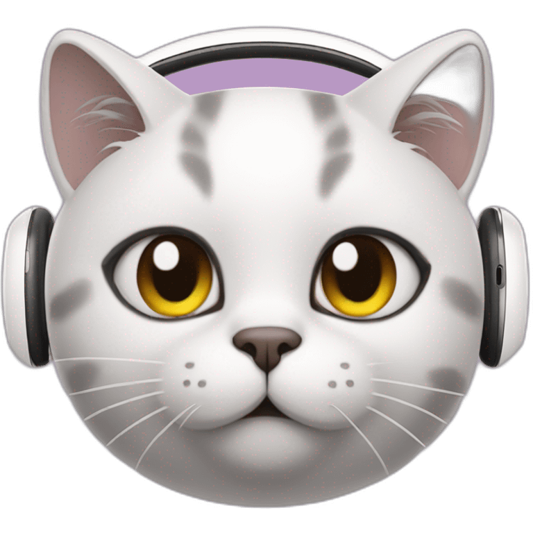 cat airpods max on head emoji