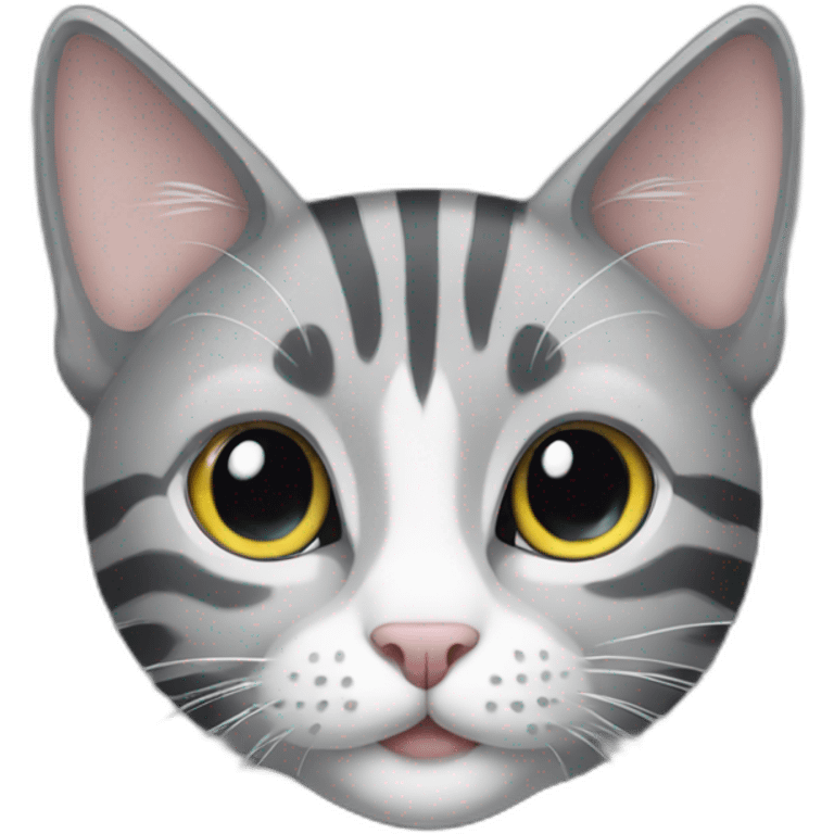 Pretty grey cat with stripes  emoji