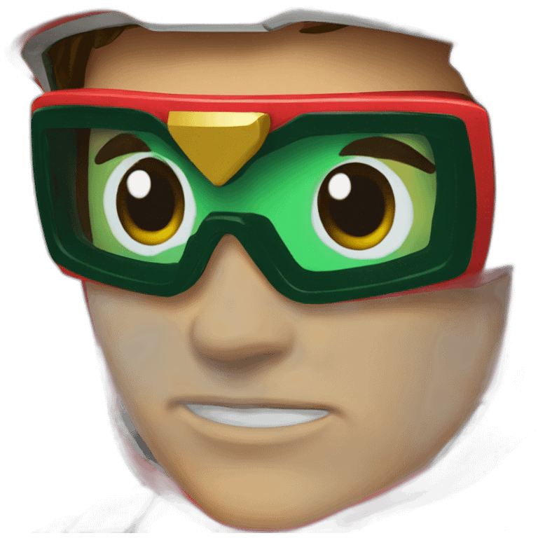 red power ranger with glases to see better emoji