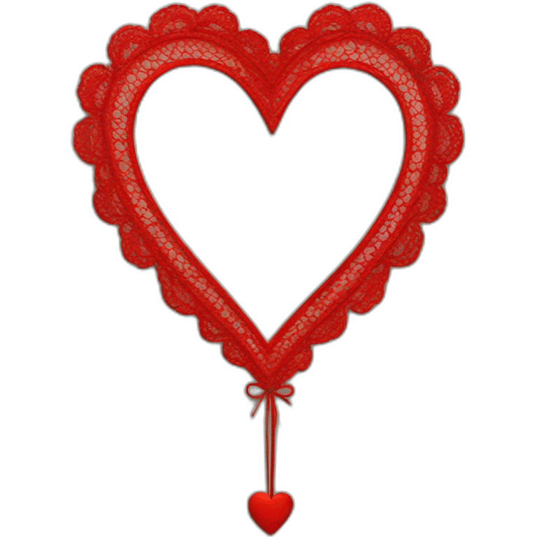 Red lace heart frame  emoji