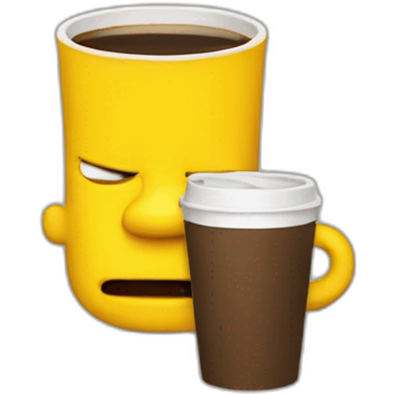 Bart simpson drinks coffee emoji