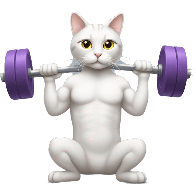 Cat lifting weights emoji