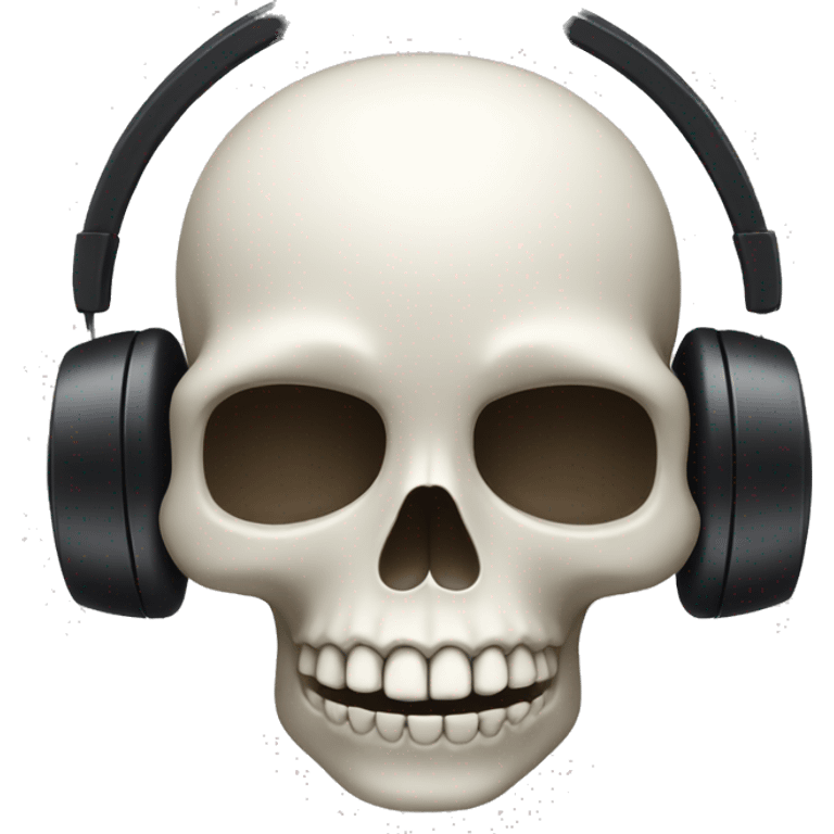 Skull with with headphones on emoji