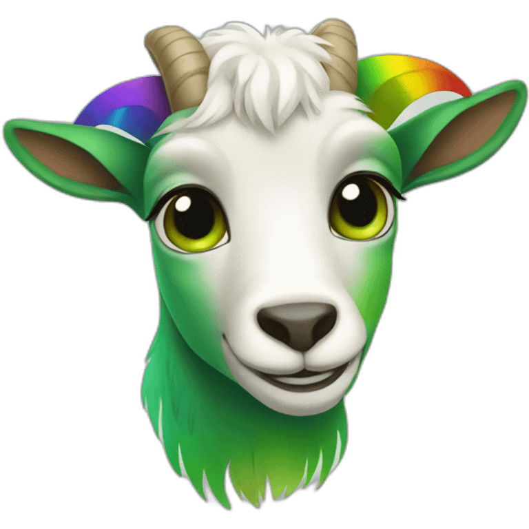 green rainbow goat emoji