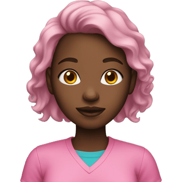 black girl in pink shirt  emoji