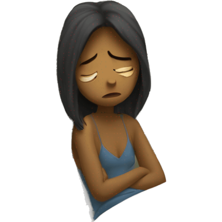 girl depressed in bed emoji