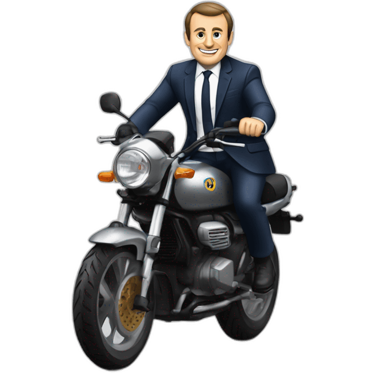 Macron sur une moto emoji