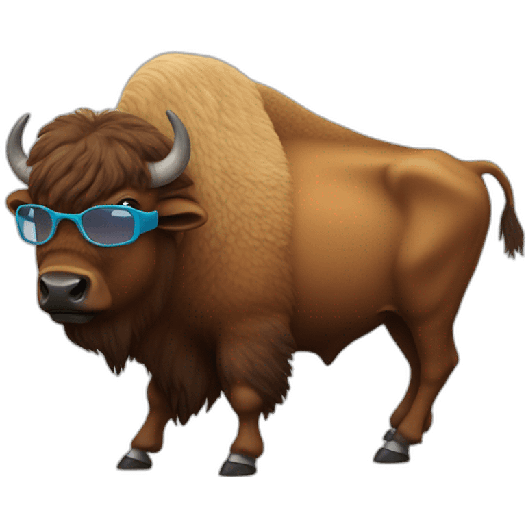 Un bison avec des lunettes emoji