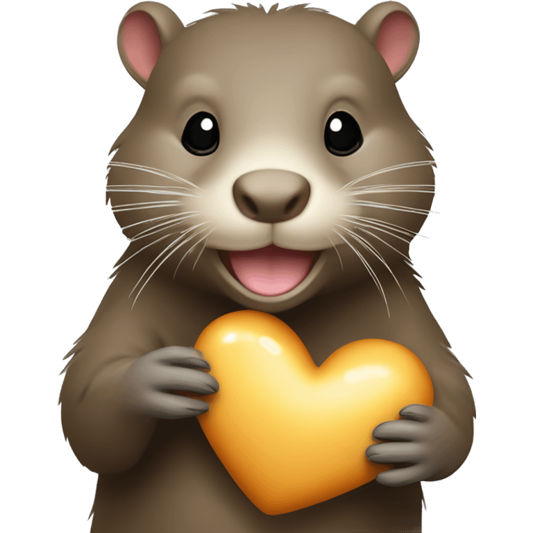 Cute Nutria animal haciendo un corazon patas emoji