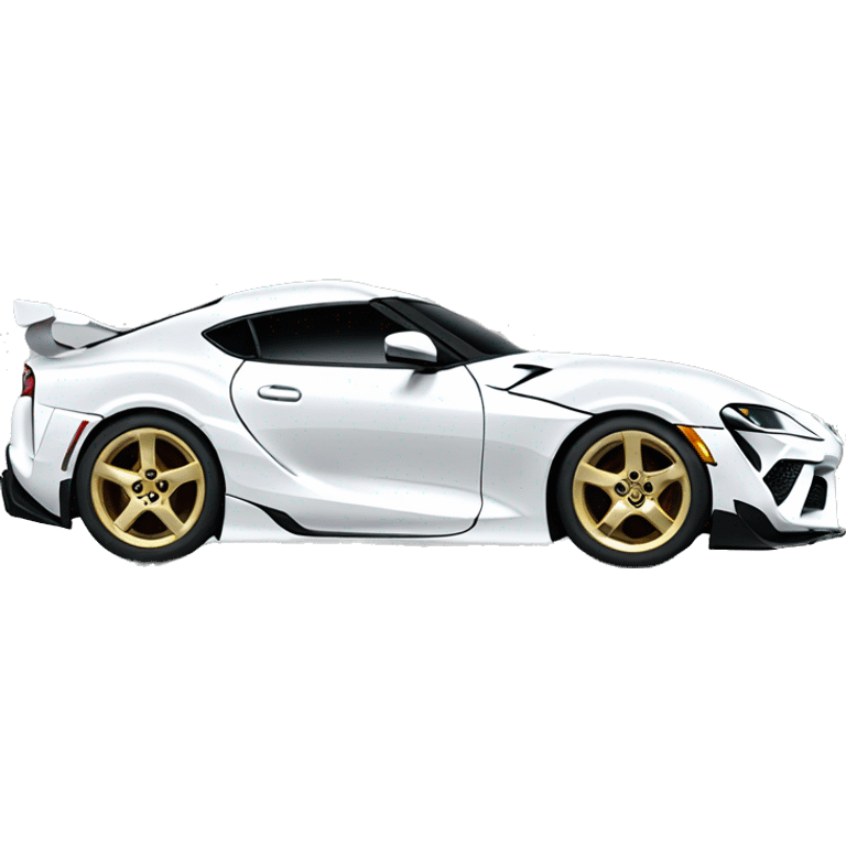 White Toyota supra with gold wheels emoji