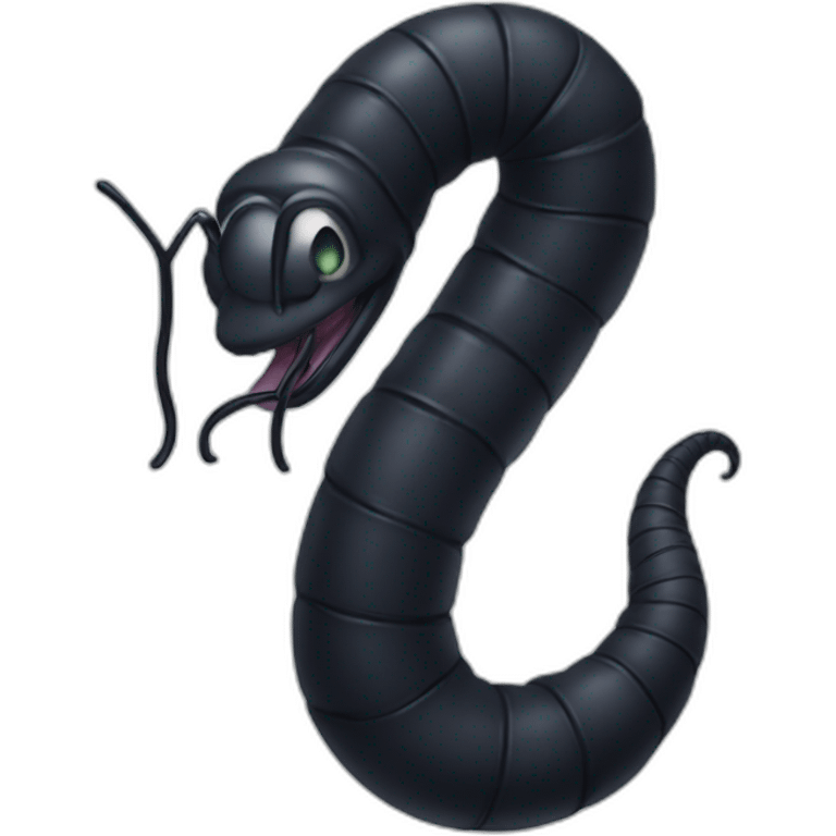 Big black worm emoji