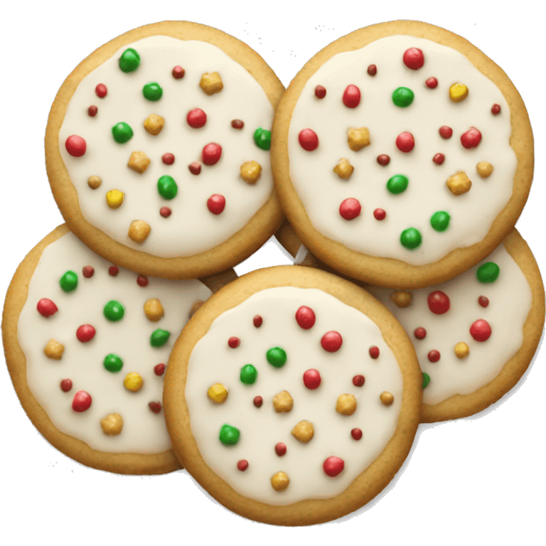 Christmas cookies with icing and sprinkles emoji