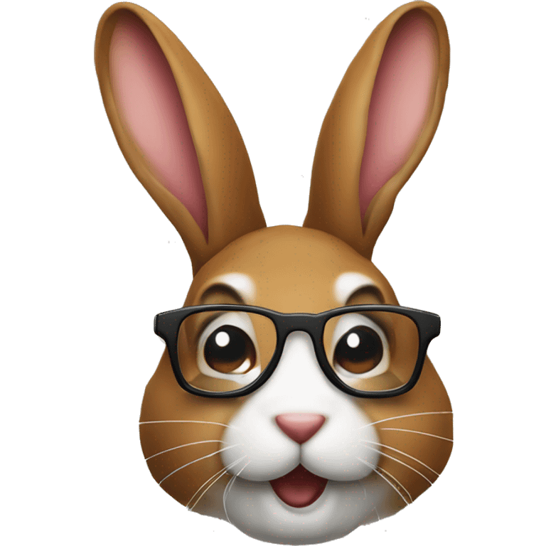 Brauner Hase mit brille emoji