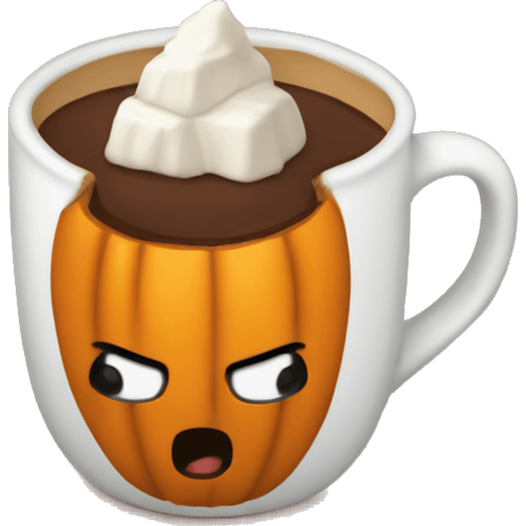 Hot cocoa in a pumpkin cup emoji