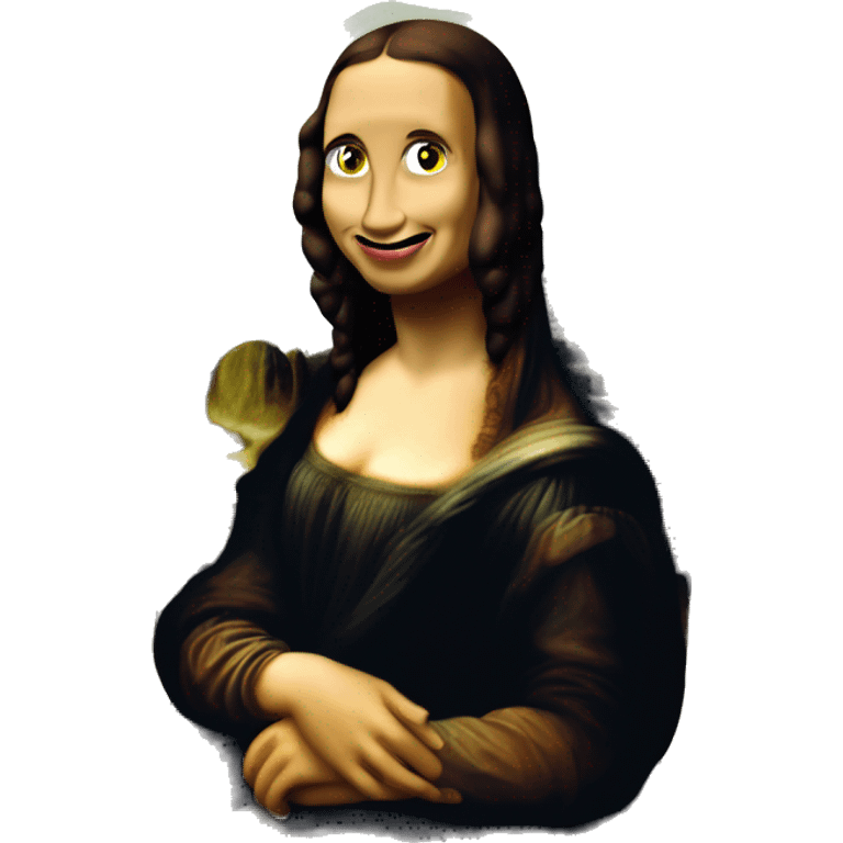 mona lisa being a dinosaur emoji