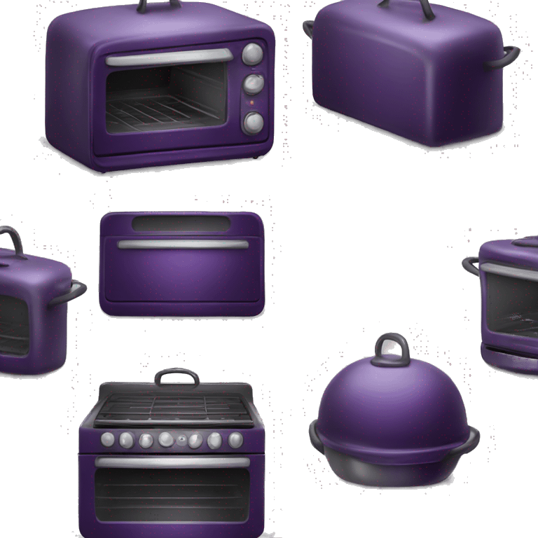 Realistic dark purple oven isolated  emoji