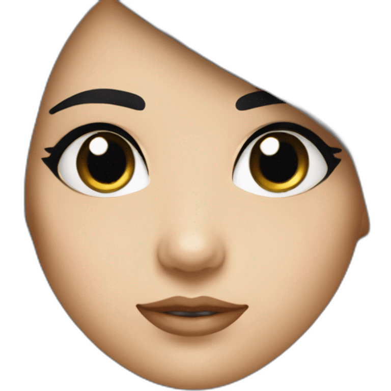 whit girl with long black hair thick black eyebrow with sparkles who is a ux designer with a passion in AI emoji