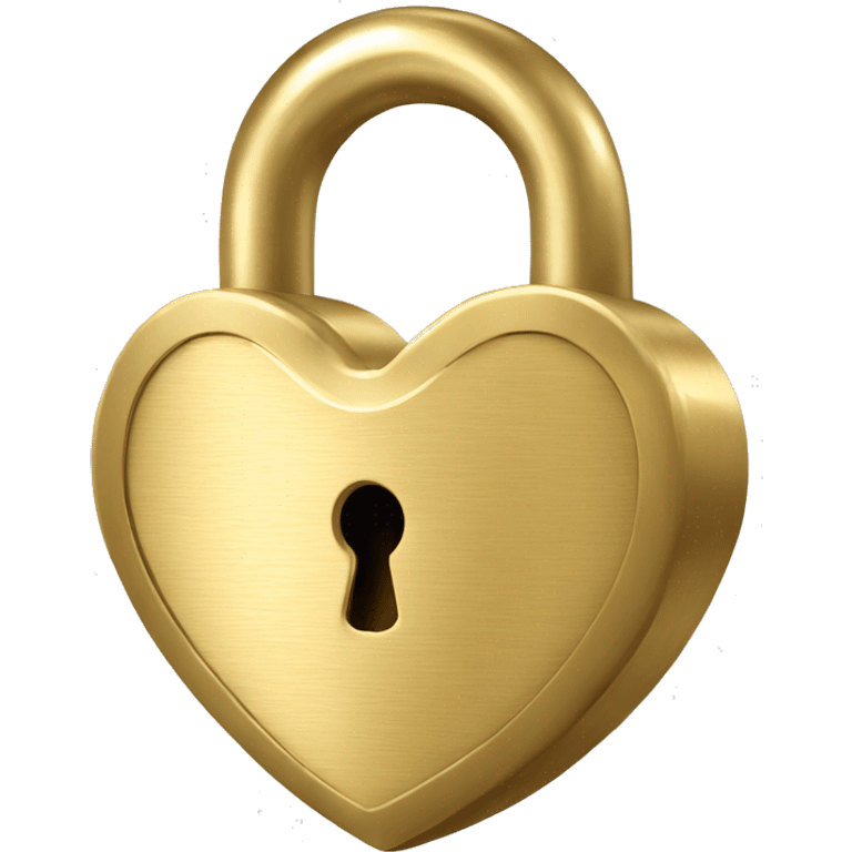 Gold heart shaped padlock emoji