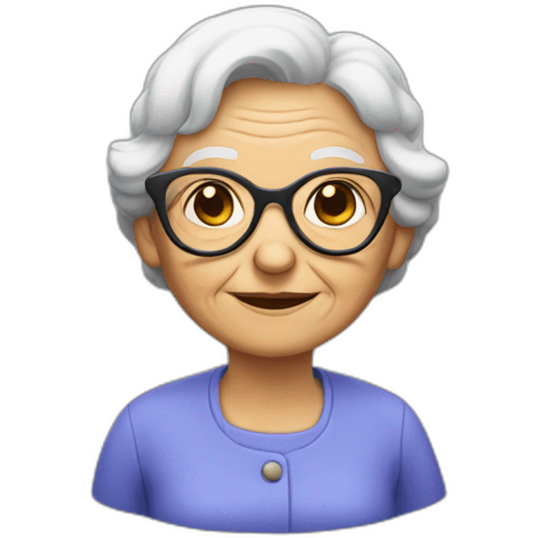 old lady with glasses emoji