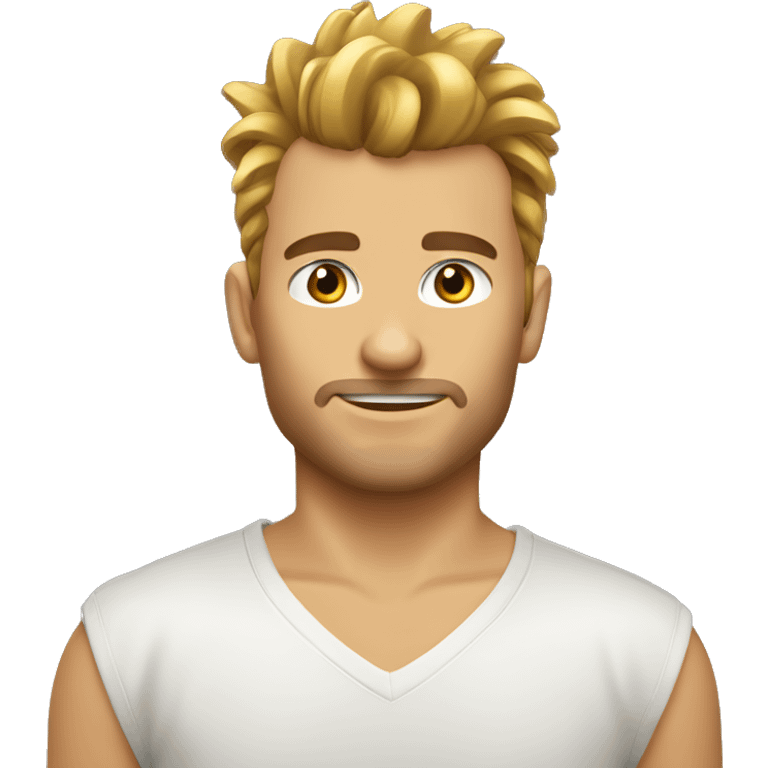 European, golden Mohawk hairstyle, stubble, man, young adult. emoji