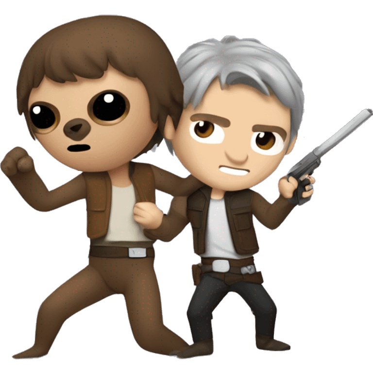 Kyle ren and Han Solo as sloths fighting emoji