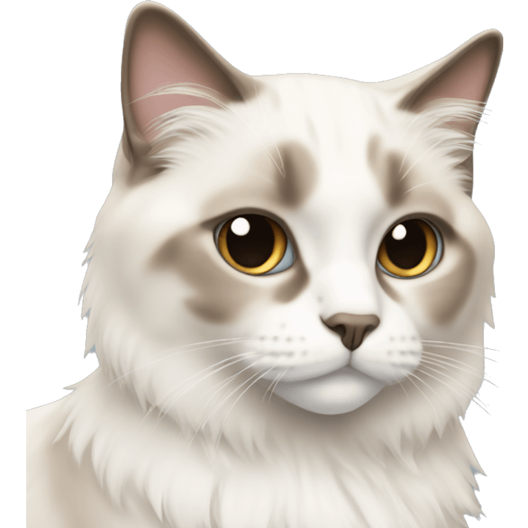 white and beige ragdoll cat emoji