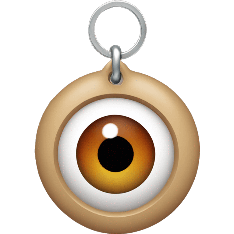 Keychain with a human eyeball brown iris emoji