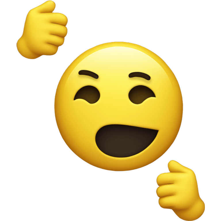 Ironic Yellow classic single smiley emoji with face and ironic thumbs up emoji