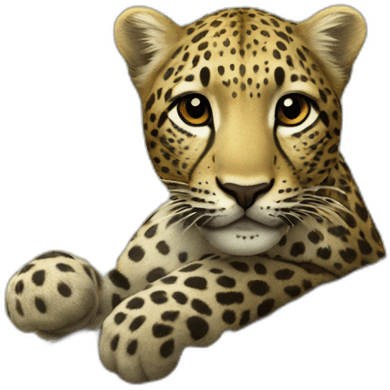 leopard dans une branche emoji