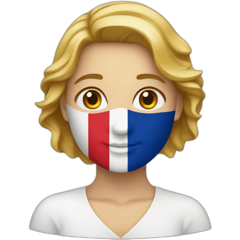 Woman with france flag emoji